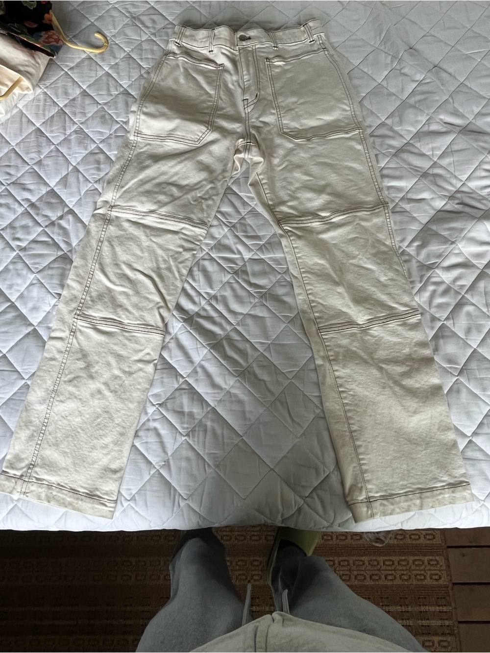 Madewell 90s Straight Utility Jeans-Cream